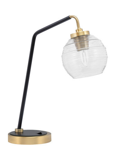 Desk Lamp, Matte Black & New Age Brass Finish, 6" Clear Ribbed Glass (59-MBNAB-5110)