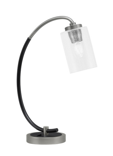 Desk Lamp, Graphite & Matte Black Finish, 4" Clear Bubble Glass (57-GPMB-300)