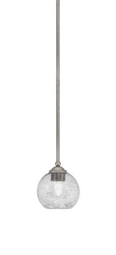 Zilo Stem Mini Pendant, Graphite Finish, 5.75" Smoke Bubble Glass (560-GP-4102)