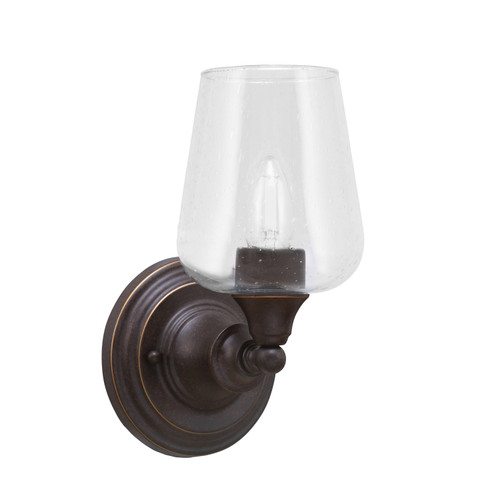 Wall Sconce, Dark Granite Finish, 5" Clear Bubble Glass (40-DG-210)