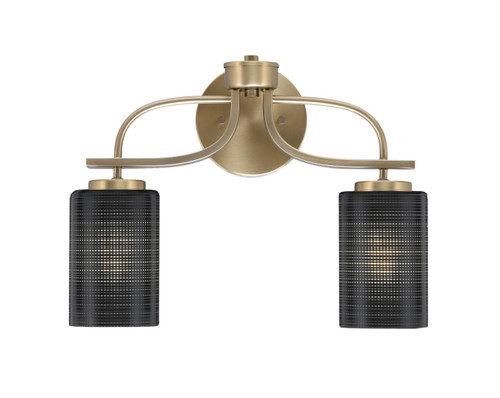 Cavella 2 Light Bath Bar, New Age Brass Finish, 4" Black Matrix Glass  (3912-NAB-4069)