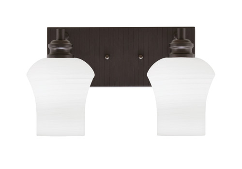 Edge 2 Light Bath Bar, Espresso Finish, 5.5" Zilo White Linen Glass (1162-ES-681)