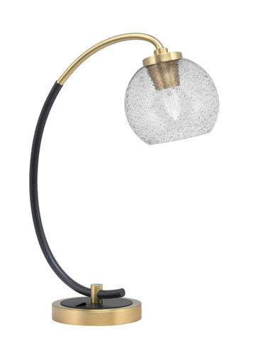 Desk Lamp, Matte Black & New Age Brass Finish, 5.75" Smoke Bubble Glass (57-MBNAB-4102)