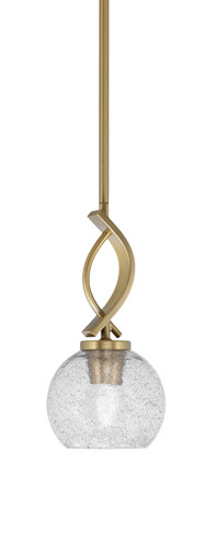 Cavella Stem Hung Mini Pendant, New Age Brass Finish, 5.75" Smoke Bubble Glass  (3901-NAB-4102)