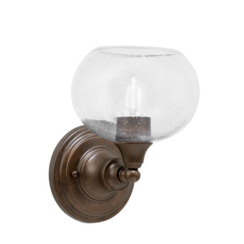 Wall Sconce, Bronze Finish, 7" Clear Bubble Glass (40-BRZ-202)
