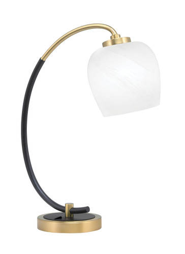 Desk Lamp, Matte Black & New Age Brass Finish, 6" White Marble Glass (57-MBNAB-4811)