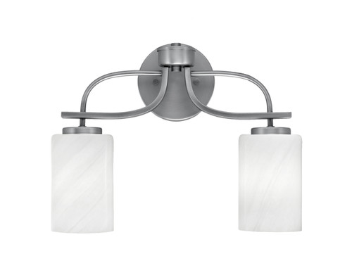 Cavella 2 Light Bath Bar, Graphite Finish, 4" White Marble Glass (3912-GP-3001)