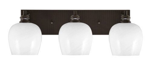 Edge 3 Light Bath Bar, Espresso Finish, 6" White Marble Glass (1163-ES-4811)