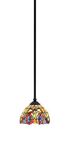 Zilo Stem Mini Pendant, Matte Black Finish, 7" Lynx Art Glass (560-MB-9445)