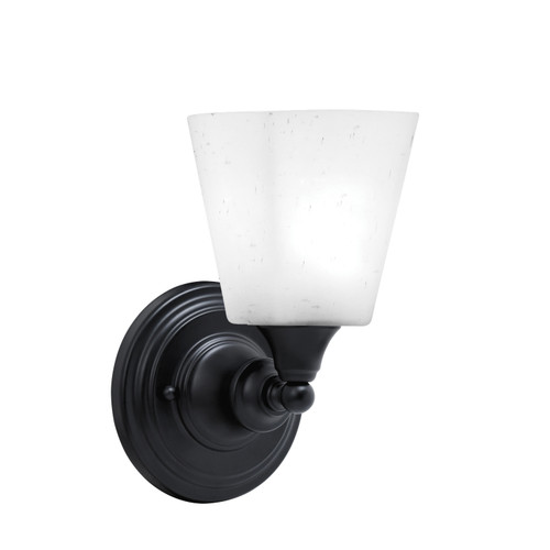 Wall Sconce, Matte Black Finish, 4.5" Square White Muslin Glass (40-MB-460)