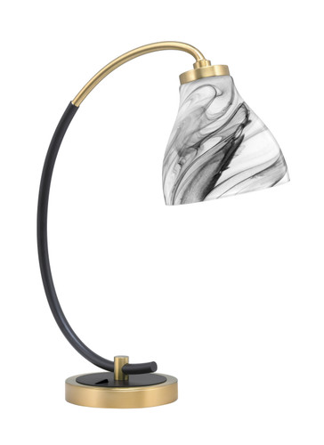 Desk Lamp, Matte Black & New Age Brass Finish, 6.25" Onyx Swirl Glass  (57-MBNAB-4769)
