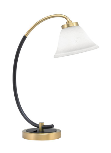 Desk Lamp, Matte Black & New Age Brass Finish, 7" White Muslin Glass (57-MBNAB-311)