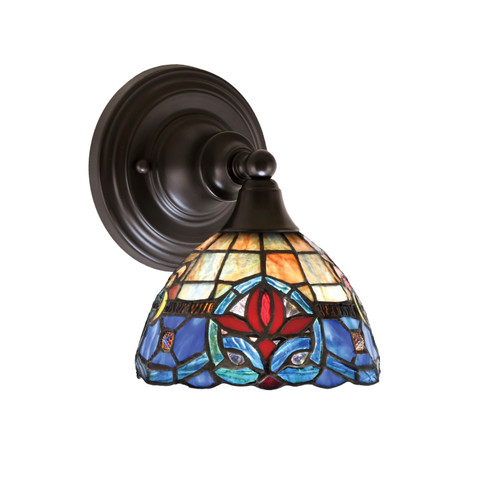 Wall Sconce, Espresso Finish, 7" Sierra Art Glass (40-ES-9355)