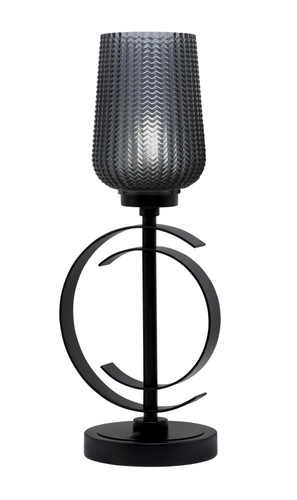 Accent Lamp, Matte Black Finish, 5" Smoke Textured Glass (56-MB-4252)