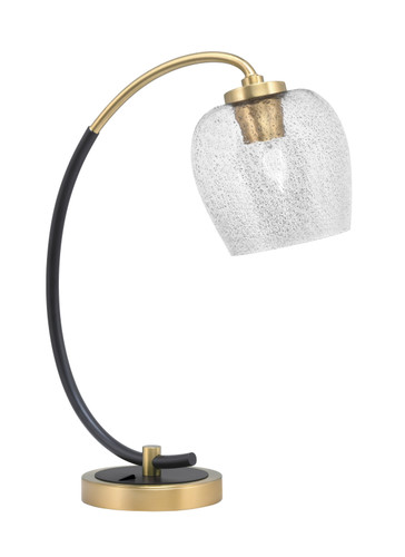 Desk Lamp, Matte Black & New Age Brass Finish, 6" Smoke Bubble Glass (57-MBNAB-4812)