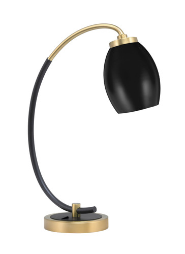Desk Lamp, Matte Black & New Age Brass Finish, 5" Matte Black Oval Metal Shade (57-MBNAB-426-MB)
