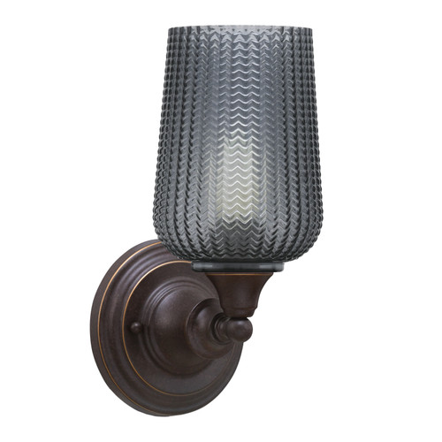 Wall Sconce, Dark Granite Finish, 5" Smoke Textured Glass (40-DG-4252)
