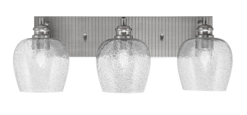 Edge 3 Light Bath Bar, Brushed Nickel Finish, 6" Smoke Bubble Glass (1163-BN-4812)