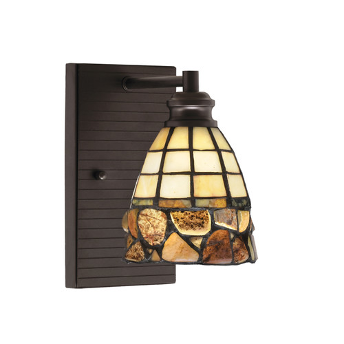 Edge Wall Sconce, Espresso Finish, 7" Cobblestone Art Glass (1161-ES-9735)
