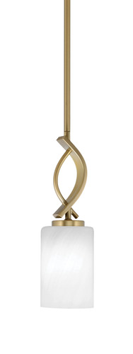 Cavella Stem Hung Mini Pendant, New Age Brass Finish, 4" White Marble Glass (3901-NAB-3001)