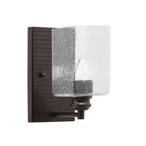 Edge Wall Sconce, Espresso Finish, 4" Square Clear Bubble Glass (1161-ES-530)