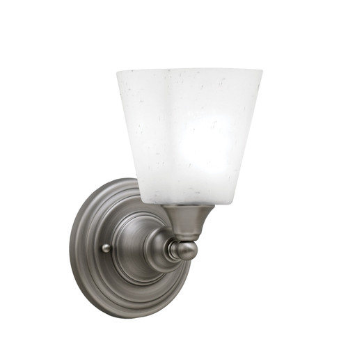 Wall Sconce, Brushed Nickel Finish, 4.5" Square White Muslin Glass (40-BN-460)