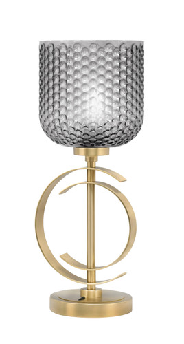 Accent Lamp, New Age Brass Finish, 7" Smoke Textured Glass (56-NAB-4912)