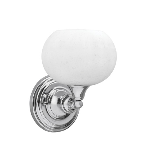 Wall Sconce, Chrome Finish, 7" White Muslin Glass (40-CH-212)