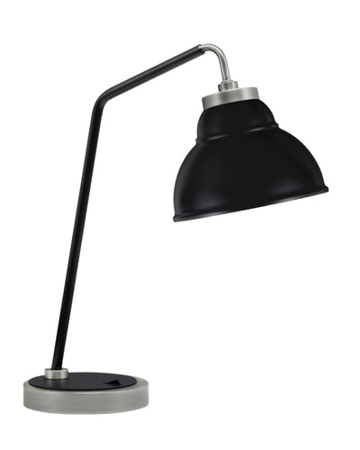 Desk Lamp, Graphite & Matte Black Finish, 7" Matte Black Double Bubble Metal Shade (59-GPMB-427-MB)