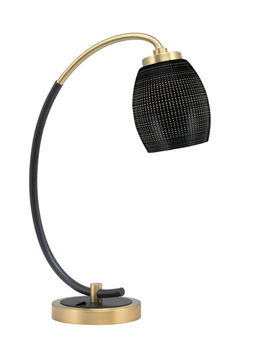 Desk Lamp, Matte Black & New Age Brass Finish, 5" Black Matrix Glass  (57-MBNAB-4029)