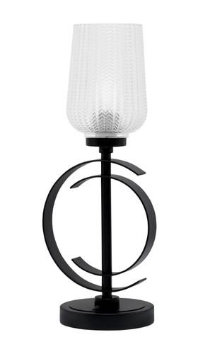 Accent Lamp, Matte Black Finish, 5" Clear Textured Glass (56-MB-4250)