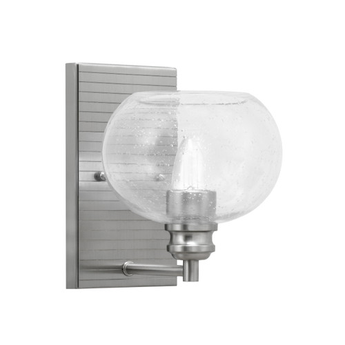 Edge Wall Sconce, Brushed Nickel Finish, 7" Clear Bubble Glass (1161-BN-202)