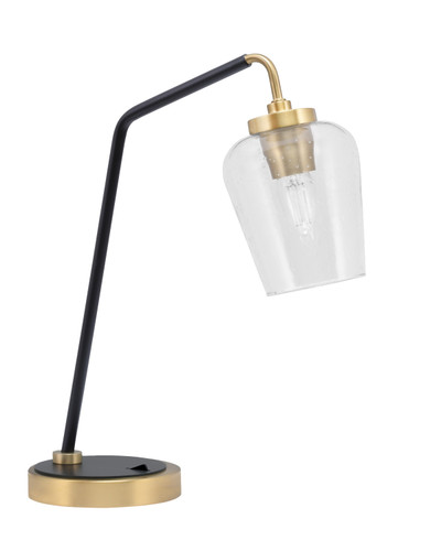 Desk Lamp, Matte Black & New Age Brass Finish, 5" Clear Bubble Glass (59-MBNAB-210)