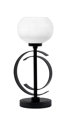 Accent Lamp, Matte Black Finish, 7" White Muslin Glass (56-MB-212)