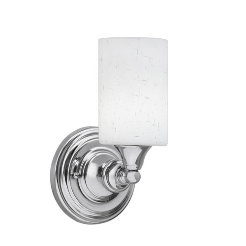 Wall Sconce, Chrome Finish, 4" White Muslin Glass (40-CH-310)