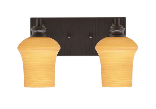 Edge 2 Light Bath Bar, Espresso Finish, 5.5" Zilo Cayenne Linen Glass (1162-ES-680)