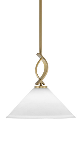 Cavella Stem Hung Mini Pendant, New Age Brass Finish, 12" White Muslin Glass   (3901-NAB-316)