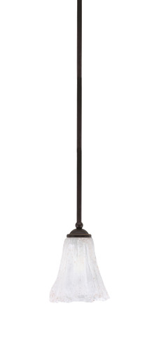 Zilo Stem Hung Mini Pendant, Dark Granite Finish, 5.5" Fluted Italian Ice Glass  (560-DG-729)