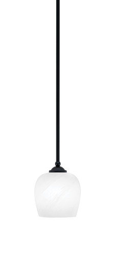 Zilo Stem Mini Pendant, Matte Black Finish, 6" White Marble Glass (560-MB-4811)