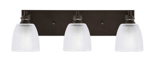 Edge 3 Light Bath Bar, Espresso Finish, 5" Clear Ribbed Glass (1163-ES-500)