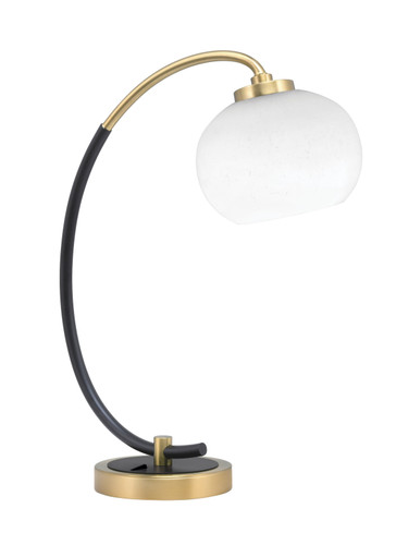 Desk Lamp, Matte Black & New Age Brass Finish, 7" White Muslin Glass (57-MBNAB-212)