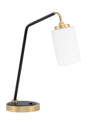 Desk Lamp, Matte Black & New Age Brass Finish, 4" White Muslin Glass (59-MBNAB-310)