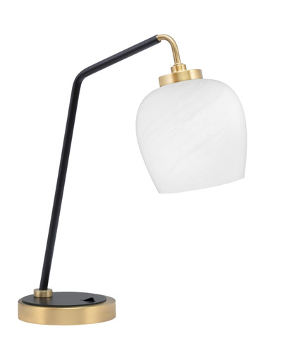 Desk Lamp, Matte Black & New Age Brass Finish, 6" White Marble Glass (59-MBNAB-4811)