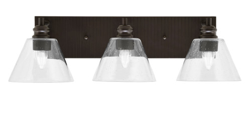 Edge 3 Light Bath Bar, Espresso Finish, 7" Clear Bubble Glass (1163-ES-302)