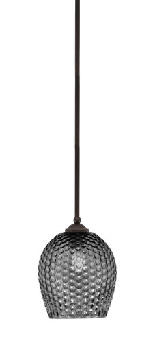 Zilo Stem Hung Mini Pendant, Dark Granite Finish, 7.5" Smoke Textured Glass  (560-DG-4902)