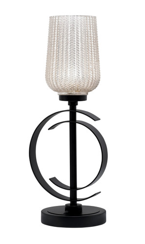 Accent Lamp, Matte Black Finish, 5" Silver Textured Glass (56-MB-4253)