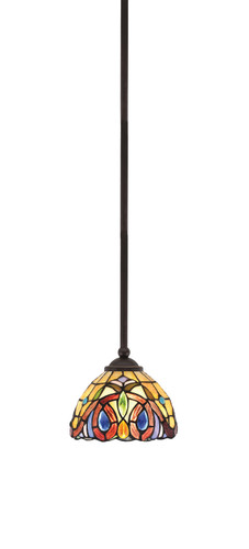 Zilo Stem Hung Mini Pendant, Dark Granite Finish, 7" Lynx Art Glass  (560-DG-9445)