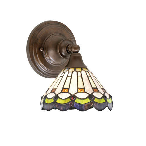 Wall Sconce, Bronze Finish, 7" Cyprus Art Glass (40-BRZ-9395)