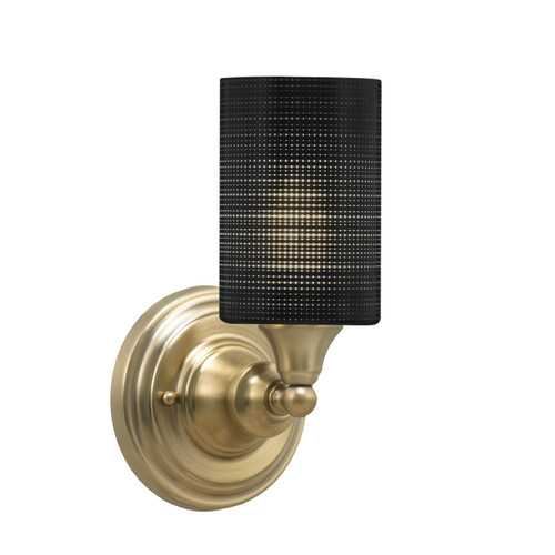 Wall Sconce, New Age Brass Finish, 4" Black Matrix Glass (40-NAB-4069)