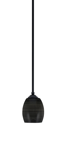 Zilo Stem Mini Pendant, Matte Black Finish, 5" Black Matrix Glass (560-MB-4029)